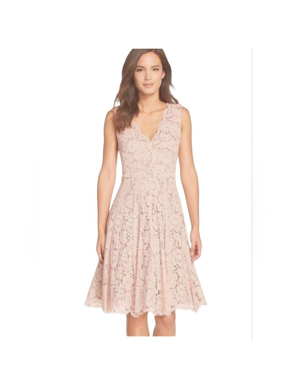 Vera Wang Lace Fit Flare Dress